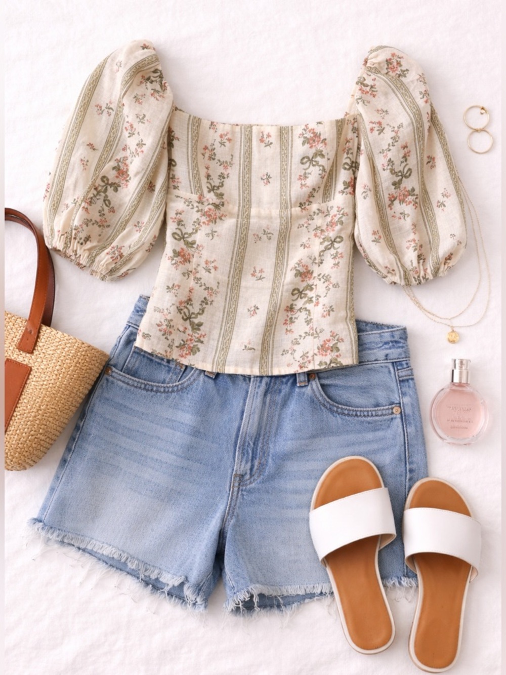 Reformation Arancini Linen Puffed Sleeve Top in Heath Floral Size 2 - Picture 2 of 11